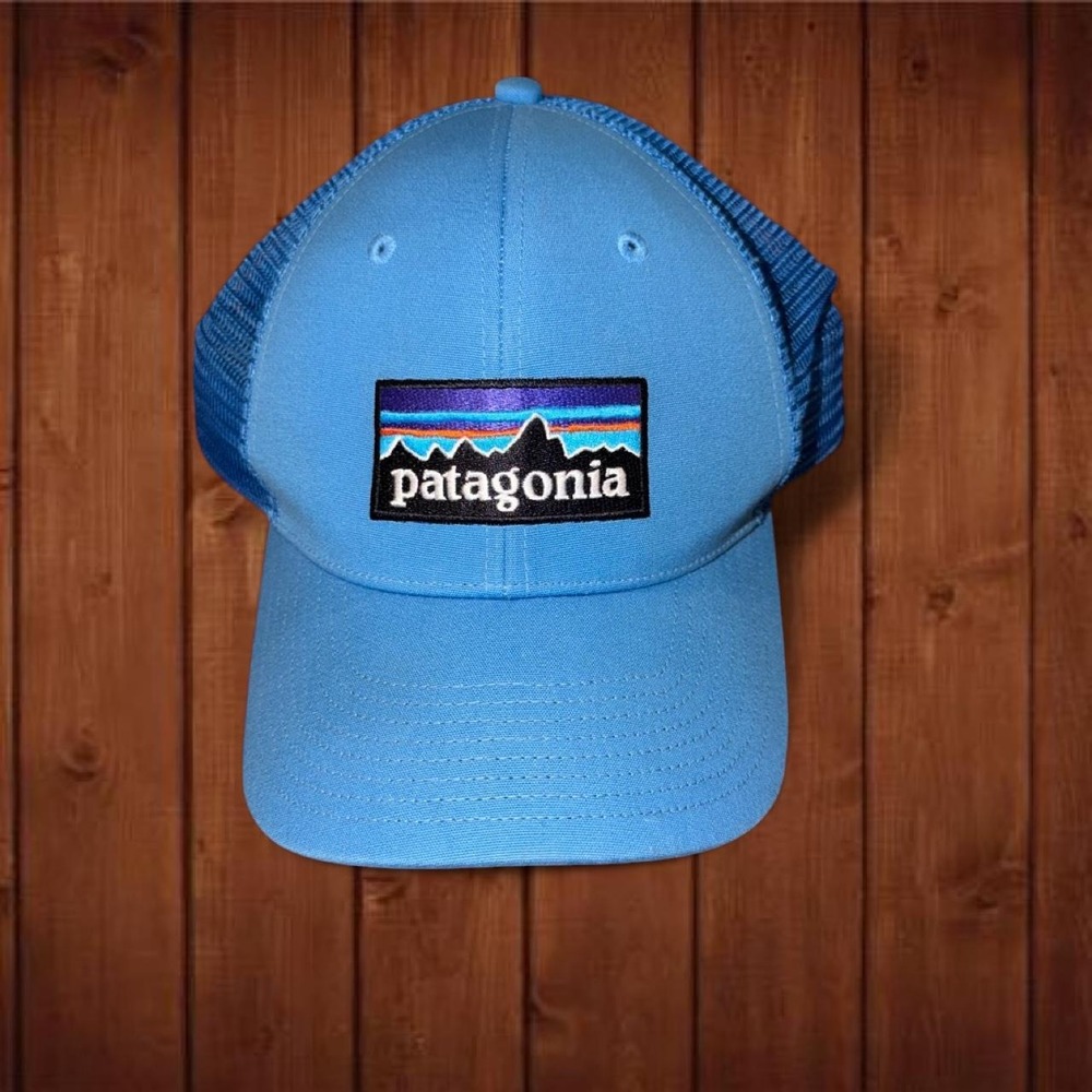 Patagonia P-6 Logo Blue Trucker Hat Mesh Snapback